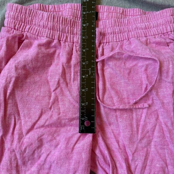 Sz 0 J. Crew Pink Cotton and Linen Drawstring Jogger Pant - Picture 3 of 9